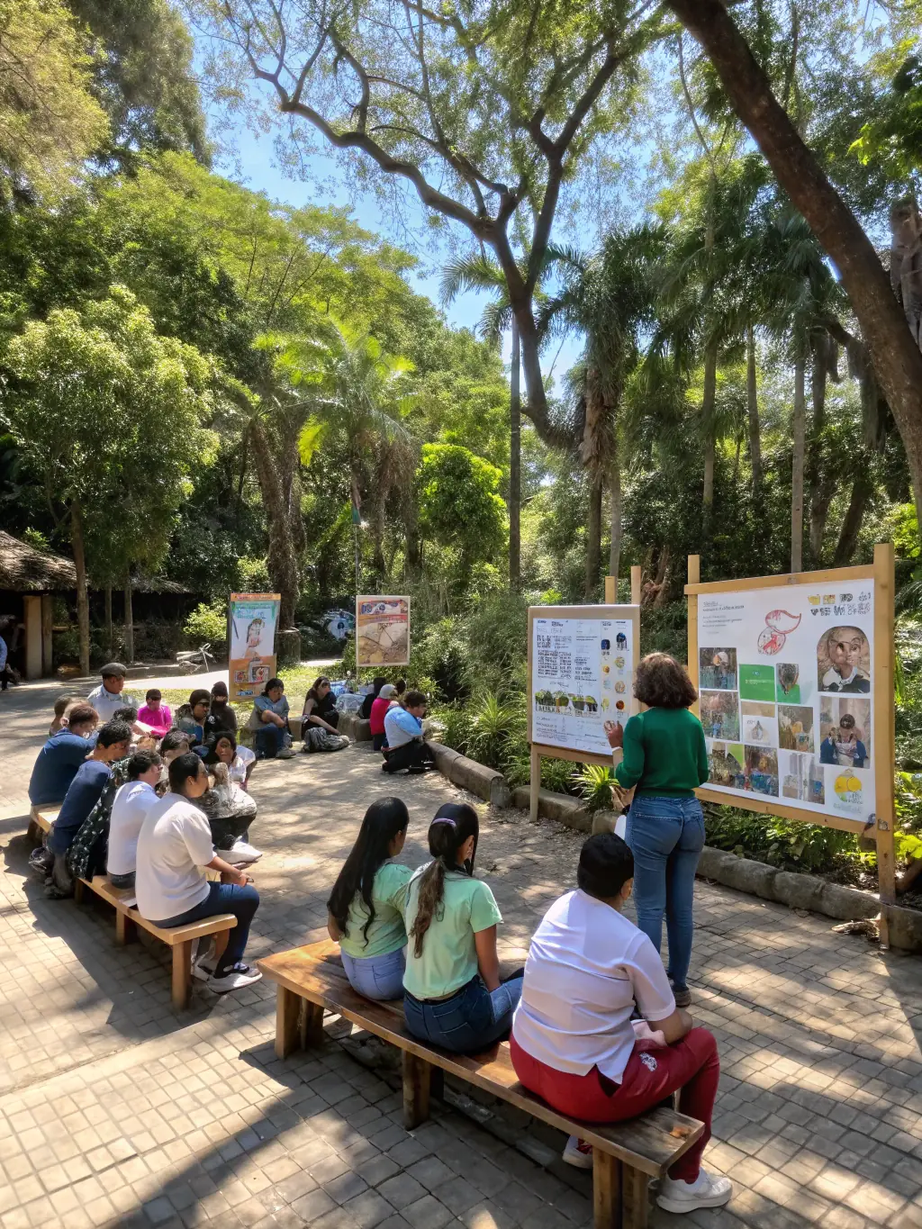 A photo of community members participating in an educational workshop on wildlife conservation, demonstrating the organization's commitment to community engagement.