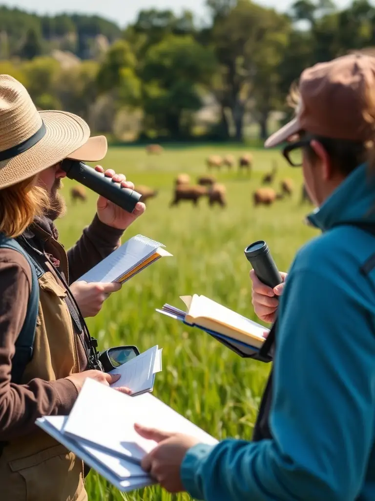 A heartwarming image of local community members participating in a wildlife monitoring activity, highlighting the organization's dedication to fostering community involvement in conservation efforts.